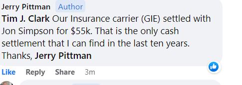 jerry pittman insurance settlement