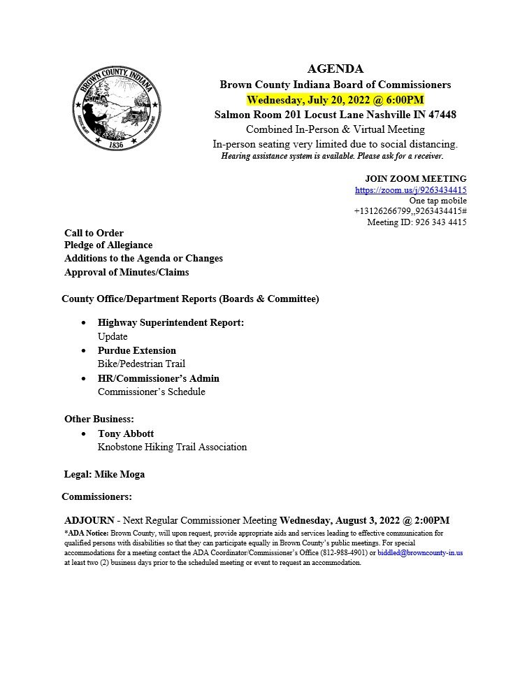 commissioner meeting july 20 2022