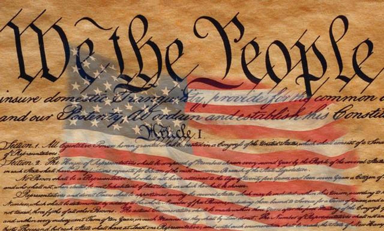 we the people declaration and flag