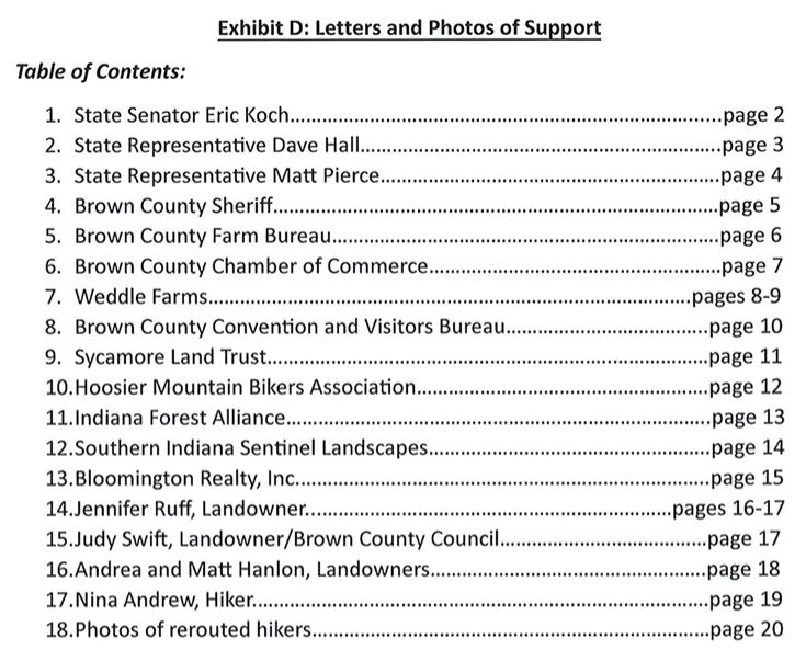 Indian Hill Letters of Support