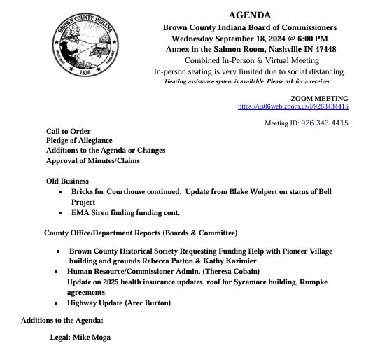 Agenda Commissioner Mts 20240918